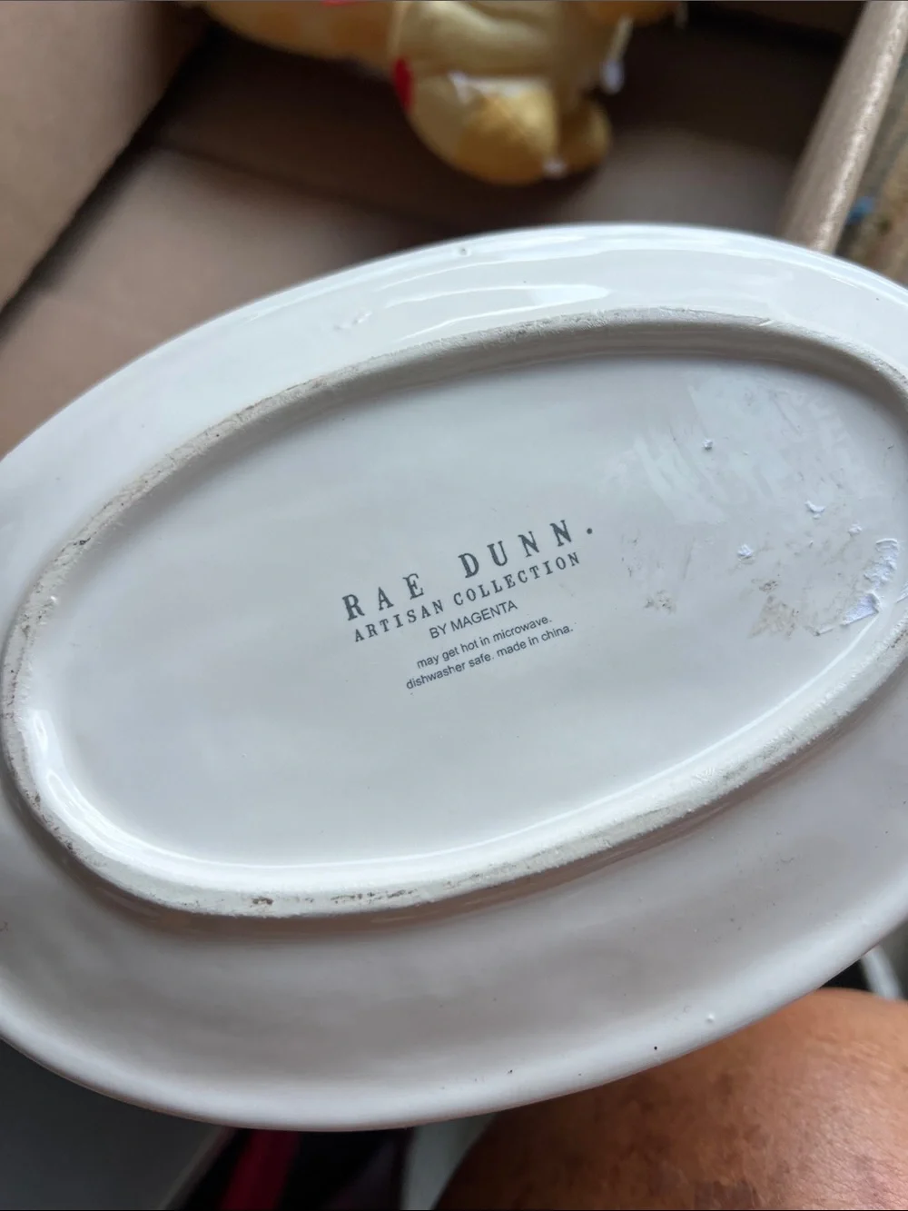 Vintagev White 'Friendsgiving' Ceramic Serving Dish